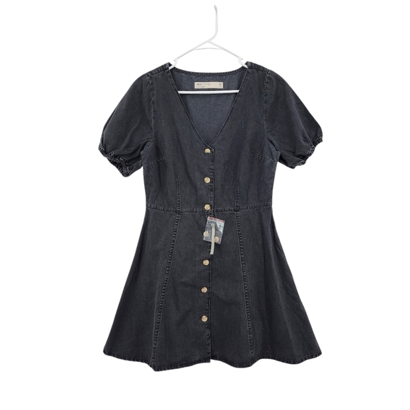 Asos Design Women's 100% Cotton Button Front Soft Denim Mini Tea Dress - UK10 - Picture 1 of 7